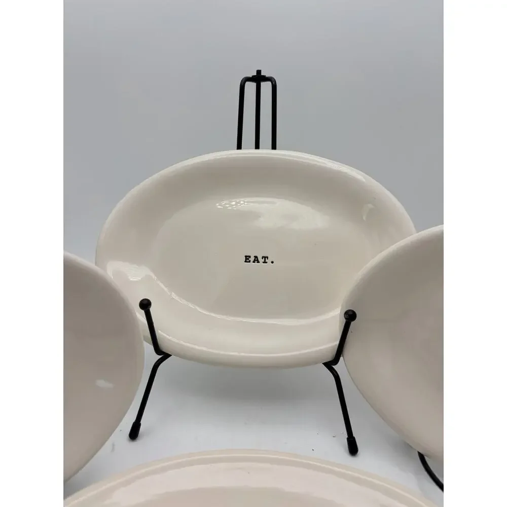 Rae Dunn Oval Snack Plates 8